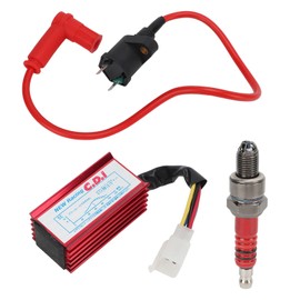 Aramox Ignition Coil CDI Box Kit, Racing Ignition Coil Aluminium 5 Pin AC CDI A7TC Spark Plug for 50 70 90 110 125 140 150 Pit Dirt Trail Motor Bike Motorcycle