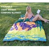 Bedvcaty Camping Blanket, Puffy Waterproof Travel Blanket, Warm Cozy Picnic