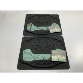REALTREE PAIR Cool Mint Camouflage Rubber Heavy Duty, Trim To Fit Rear Floor Mat 17"x13"