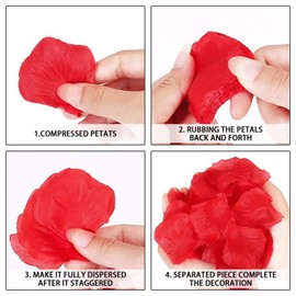 DIODUODA Red Rose Petals 2000Pcs Artificial Flower Petals Valentines Day Decorations Faux Rose Petal Fake Flowers Petals for Valentine's Day Romantic Night Birthday Anniversary Wedding Table Decor