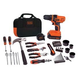 BLACK+DECKER 20V MAX 68-Piece Cordless Drill and Home Tool Project Kit with Tool Storage Bag (LDX120PK)