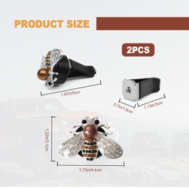 2 Pcs Shiny Bee Vent Clips, Car Diffuser Vent Clip Rhinestone Diamond Bee Car Interior Decor, Crystal Bee Car Air Fresheners Vent Clips, Car Decoration, Bling Car Accessories, Silver