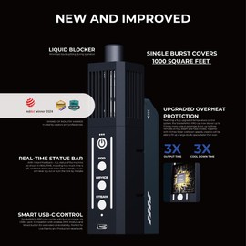 PMI SmokeNINJA PRO Portable Fog Machine, Improved Overheating Protection 3 Minutes Single Burst Output 3x Faster Recovery USB-C Control for Superior Fog, Steam, and Dry Ice Effect(PRO KIT)