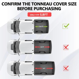 XTWEEX 5.8FT Soft Roll Up Truck Bed Tonneau Cover Fits for 2007-2025 Chevy Silverado GMC Sierra 1500 5.8FT Bed Cover