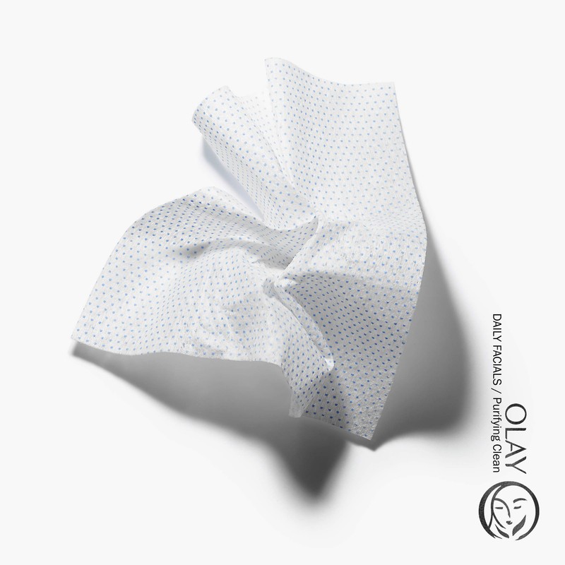 Olay Daily Facials Water Activated Dry Wipes, Oily Combination Skin,