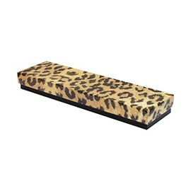 DBM IMPORTS 8" x 2"x 1" Jewelry Gift Boxes Cotton Filled Batting Cardboard Box Leopard Print Set 100 PC