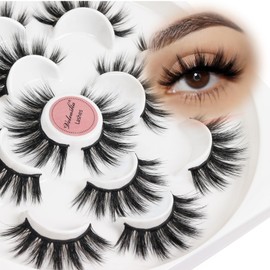 Veleasha Lashes 5D Faux Mink Lashes Fluffy False Eyelashes Handmade Eye Lashes Wispy Lightweight Fake Lashes Luxurious Volume Fake Eyelashes 7 Pairs Pack (Dubai)