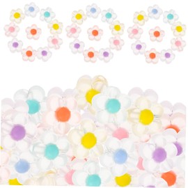 VILLFUL 200pcs Mixed Color Flower Spacer Beads for DIY Jewelry Making Acrylic Frosted Loose Beads for Bracelets Necklaces and Craft Projects