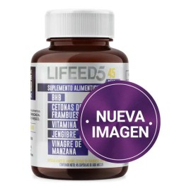 Jengibre Vinagre Manzana Vitamina C Lifeed5 Keto 45 Cápsulas Sabor Sin sabor