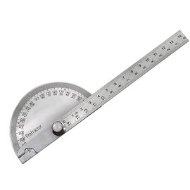 ZAMXHUG Protractor with Ruler - 1 Piece Goniometer Ruler, Stainless Steel Protractor, Goniometer, Protractor with Round Head for Students, Engineer, Architectural Design, Carpentry