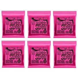 Ernie Ball Super Slinky Nickel Wound Electric Guitar Strings 6 Pack - 9-42 Gauge