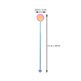 CALLARON 2Pcs Swizzle Sticks for Cocktails 6.88inch Coffee Stirrers Reusable Metal Stirrer Whisky Stirring Rod Rainbow Mixing Sticks Spoon Multifunction Drink Stirrer Bar Party Accessories