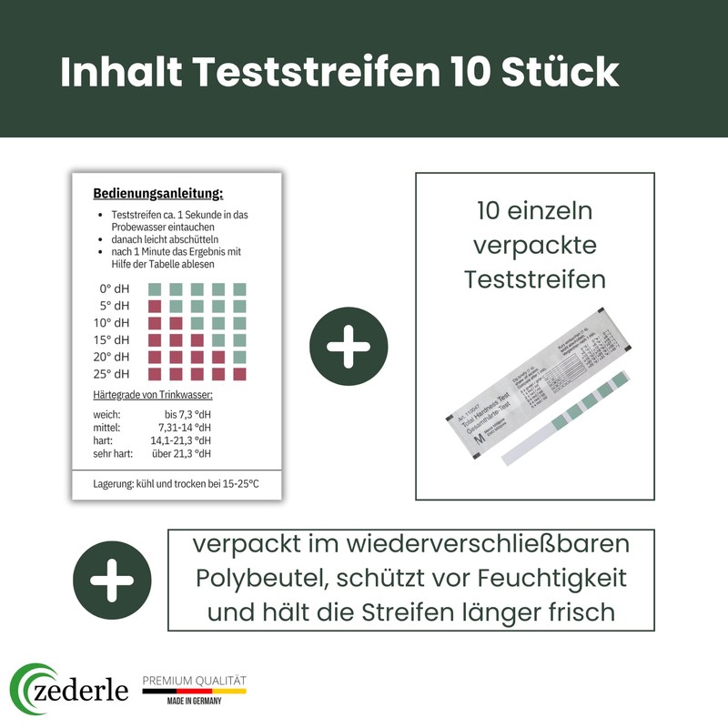 zederle Pack of 20 Water Hardness Test Strips Test Kit
