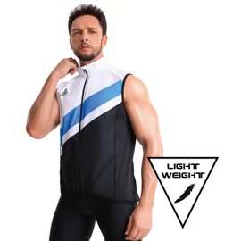 CEROTIPOLAR Men's Cycling Vest with 3 Reflective Tape Cargo Pockets, Micro Softshell Windproof Bike Vest