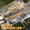SHIKORI Grill Basket, Folding Detachable Handle Stainless Steel BBQ Grill