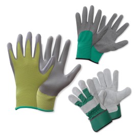 Spear & Jackson Kew Gardens Collection Gloves Trio 3 Pack - Seeding & Weeding, Garden Master and Rigger Style Pack of Gloves (3 Pairs - Medium)