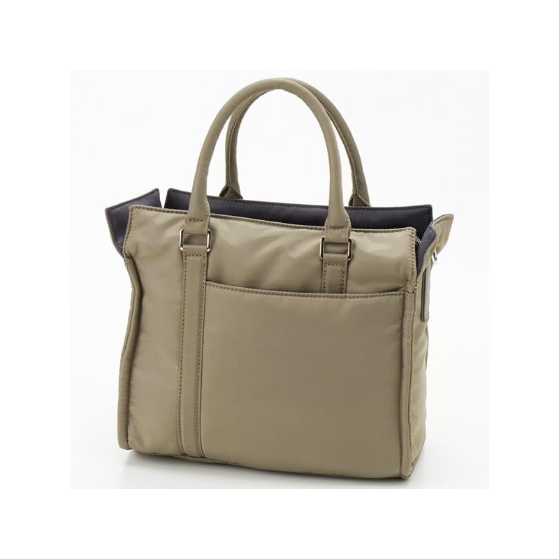 Isaac Twill Nylon Square Tote Bag, S Size, beige (21),