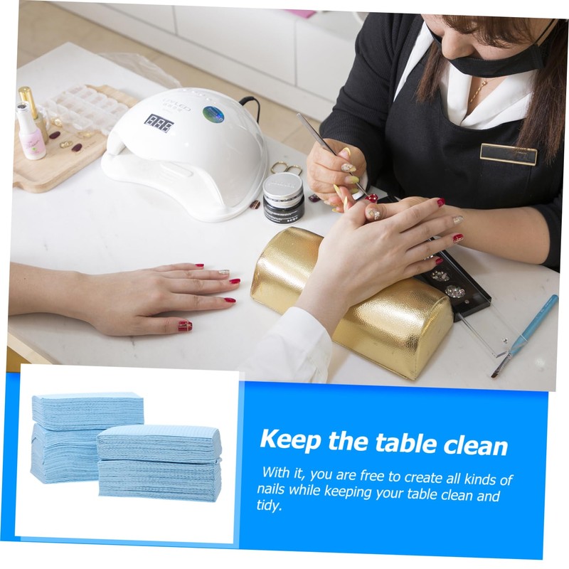 Ipetboom 125 Pcs Disposable Manicure Pad Nail Mat Durable Protective