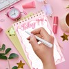 FYSUIMU Pink Bow To Do List Notebook A5 Undated Spiral