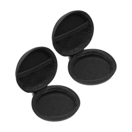 PATIKIL 3.54" Diameter Electronic Organizer Case, 2Pcs EVA Hard Waterproof Round Travel Carrying Case with Zipper for Digital Multimeter, Camera, Charger Cord, Earphone, Black