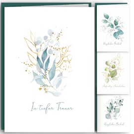 8 Sympathy Cards with Envelope with Text Condolence Folding Cards Funeral Mourning Condolence Stylish White Delicate Cards with Leaves Condolence Condolence Cards for Farewell