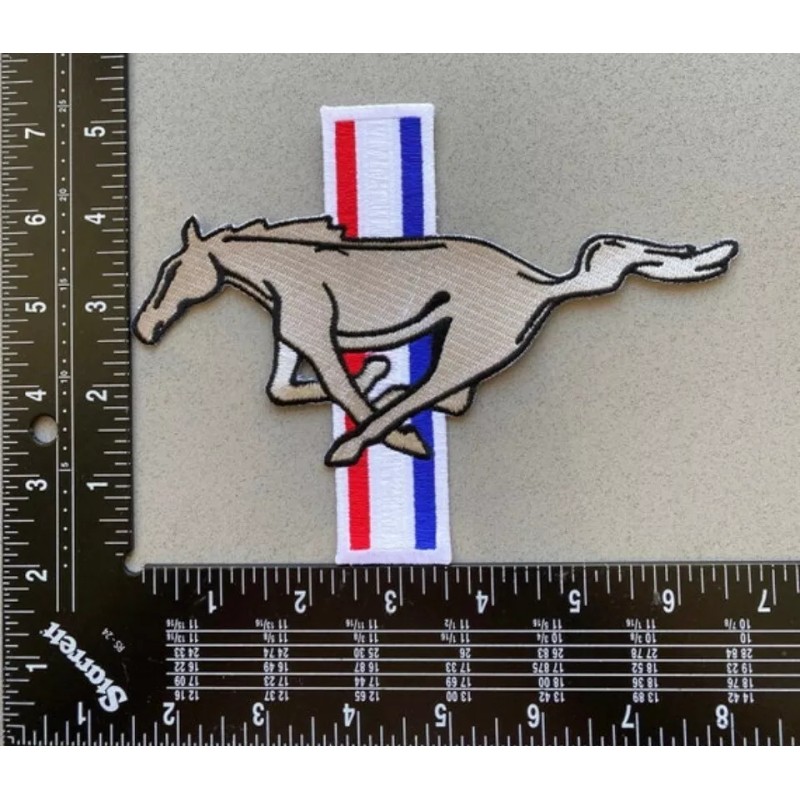 Classic Mustang Logo Embroidered Patch 7"x5" Ford