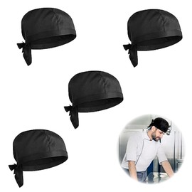 4 Pack Adjustable Chefs Hat Black Breathable for Men and Women Restaurants Bakers Hotels Schools and Home