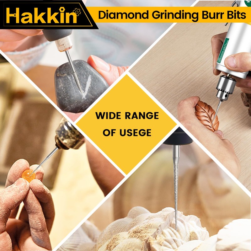 Stone Carving Set Hakkin 21Pcs Diamond Grinding Bit Set Diamond