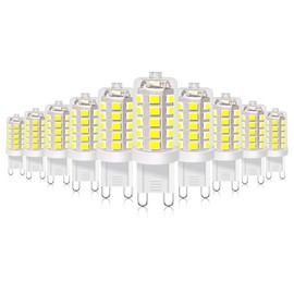 BUBO G9 LED Bulb 6000K Daylight 430 Lumens, 3W Equivalent 40W T4 G9 Halogen Replacement, 360°Beam Angle 120V Non-Dimmable No-Flicker G9 Light Bulbs for Crystal Chandelier Lighting, 10 Pack