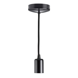 Knightsbridge 6 Inch E27 Contemporary Pendant Set in Matt Black