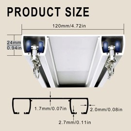 Silent Double Row Ceiling Curtain Track, Heavy-Duty Curtain Double Track Rail, Aluminum Drapes Rail for Bedroom, Living Room, Hospital (White,110.2in/280cm)