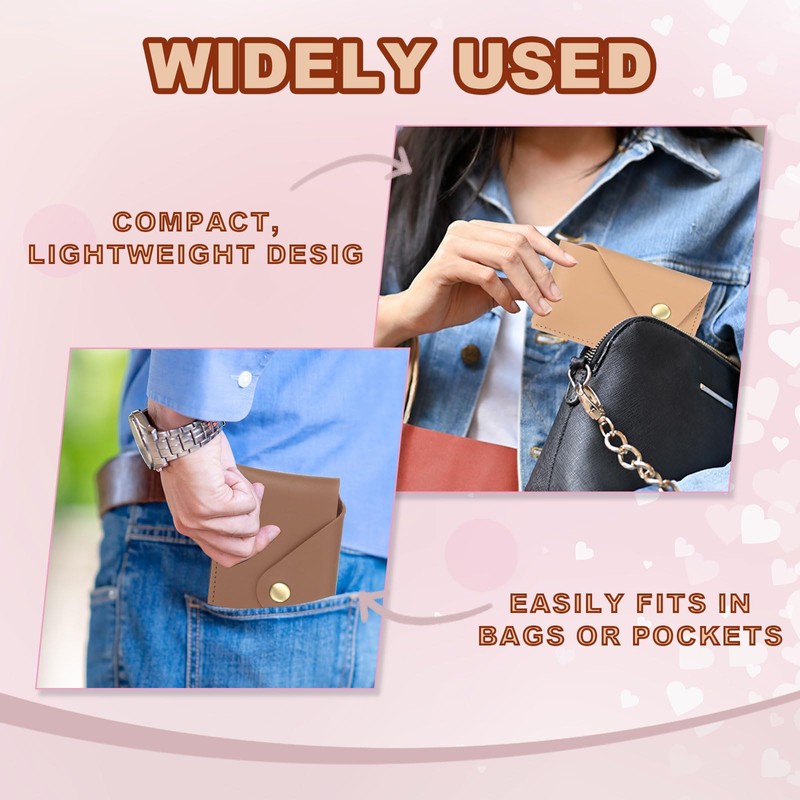 PATIKIL Slim Leather Card Holder with Snap Closure, 2 Pcs