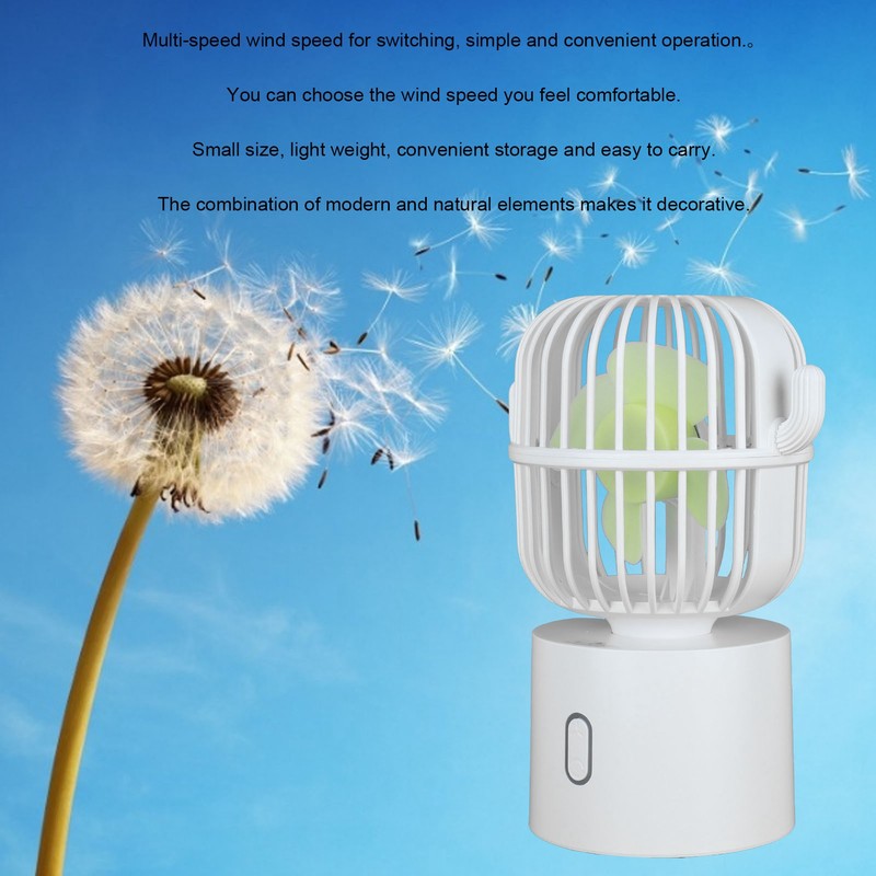 Mini Fan Cactus Moving Head USB Charging Portable Desktop Mini