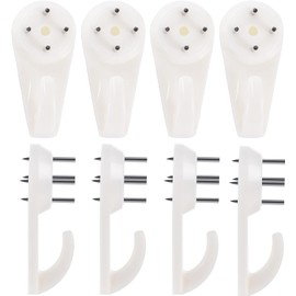 [60 Pack] Concrete Wall Hooks - PinCute Wall Picture Hangers with Invisible Nails, No Drilling Picture Hanging Hooks for Stucco, Cement Wall and More