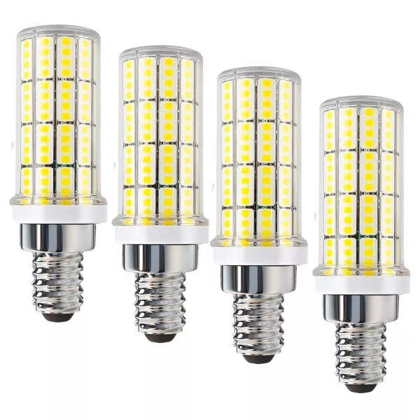NS 4pcs E12 LED Corn Light Bulb 5000K Candelabra Daylight