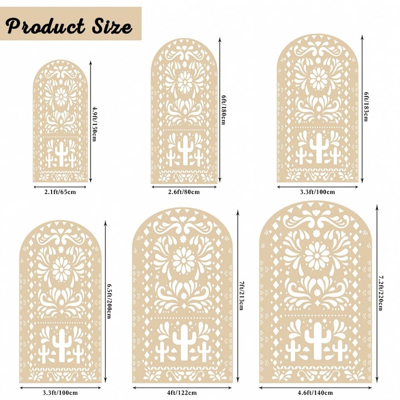 White Beige Arch Backdrop for Baby Shower Mexican Talavera Wedding