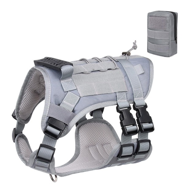 Tactical Dog Harness with 6X Buckle, Working Dog MOLLE K9