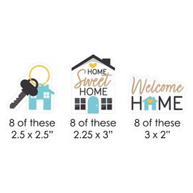 Big Dot of Happiness Welcome Home Housewarming - DIY Shaped New Sweet Home Cut-Outs - 24 Count