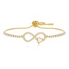 yongder Dainty 14K Gold Plated Infinity Heart Chain Adjustable Bracelet