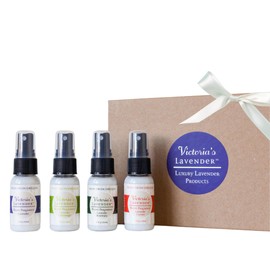 Victoria's Lavender Room Spray - All Natural Home - Pure Essential Oil Concentrated, Air Freshener & Bathroom Odor Eliminator, Luxury Room Spray, Made in the USA, Assorted 4-Pack (1 Fl Oz each)