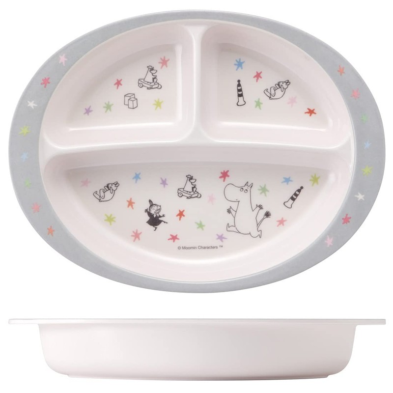 Skater M370-A Children's Plate, Melamine Lunch Plate, Moomin, Star, 25.5