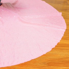 ShinyBeauty Baby Pink Tree Skirt, 48 Inch Christmas Tree Skirts, Mini Tree Cover, Santa Tree Cover, Sequin Tree Skirt for Home/Thanksgiving Decorations