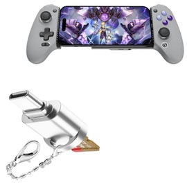 BoxWave Adapter Compatible with GameSir G8 Galileo - Micro SD Card miniReader, USB Type-C OTG Reader USB3.0 Adapter Keychain - Metallic Silver