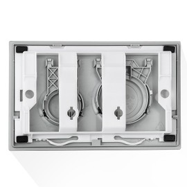 OasisFlow Dual Flush Actuator Plate for Wall Hung Toilets, Compatible with TOTO TYT930MS, Durable Plastic, Space-Saving Design, Easy Installation - Toilet Parts Flush Valve, Matte Silver