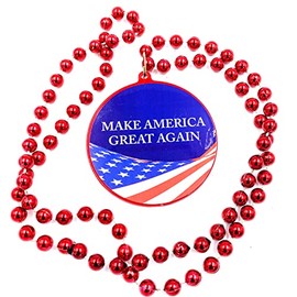 Make America Great Again Mardi Gras Bead Necklace TRUMP Political USA