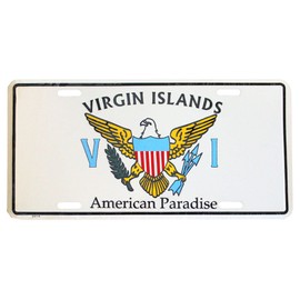 US Virgin Islands - 6 in x 12 in Metal License Plate