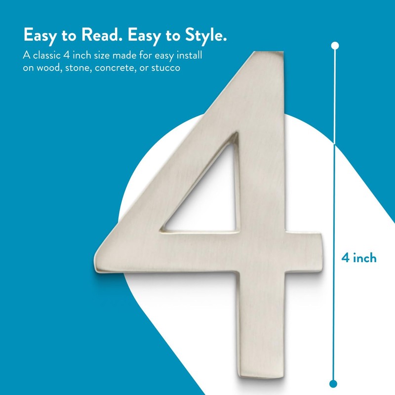 Architectural Mailboxes 3582SN-2 4 inch Solid Brass Floating House Number,