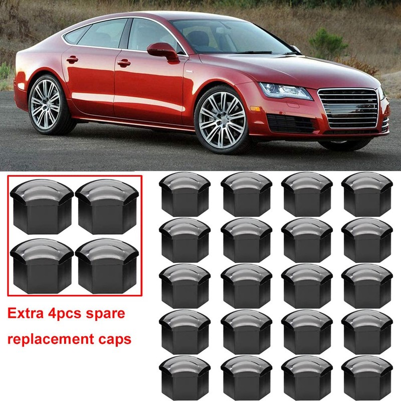 Gebildet 24pcs Wheel Nut Cap 17mm(5pcs Anti-Theft Bolt Cap+19pcs Normal