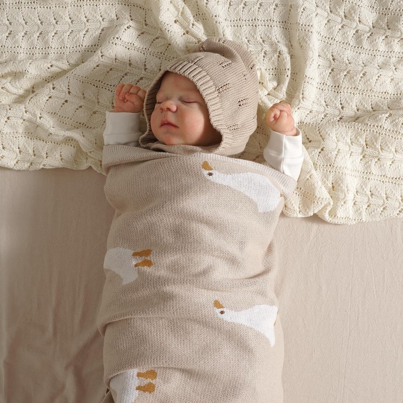 DovFanny Baby Blanket 100% Cotton Knitted Soft Blanket for Newbron