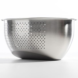 Stainless Steel Quinoa Washing Bowl with Side Drainers